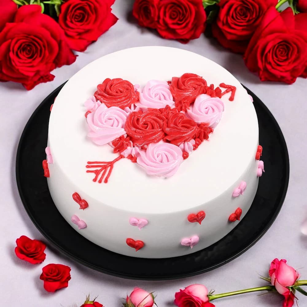 Rosy Romance Black Forest Cake view 1