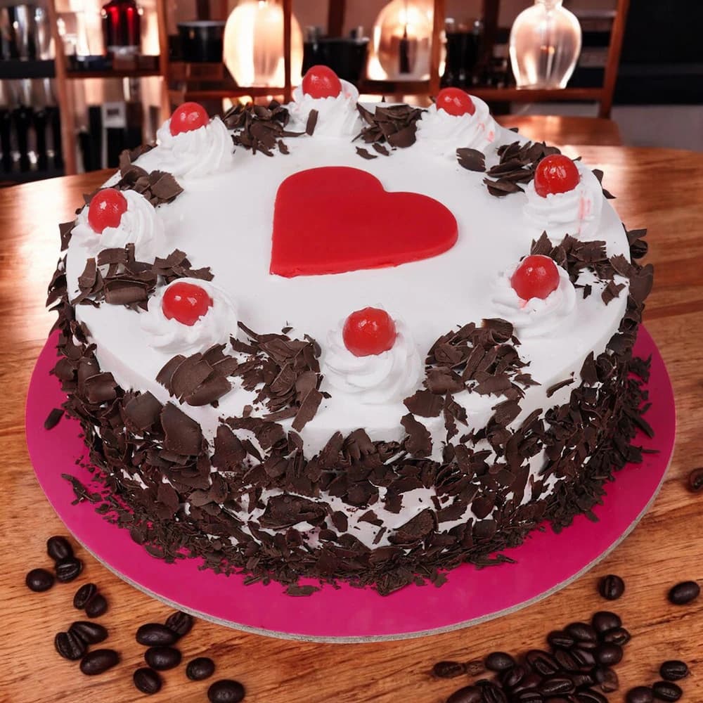 Blackforest Red Heart Cake view 1