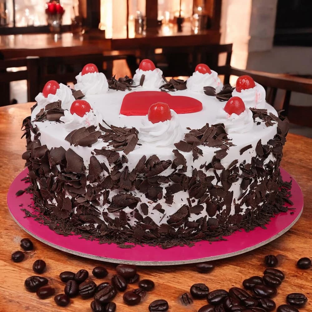 Blackforest Red Heart Cake view 2