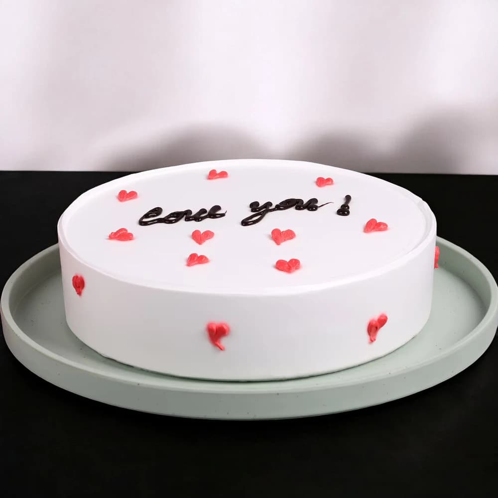 Love You Pineapple Round Cake view 1