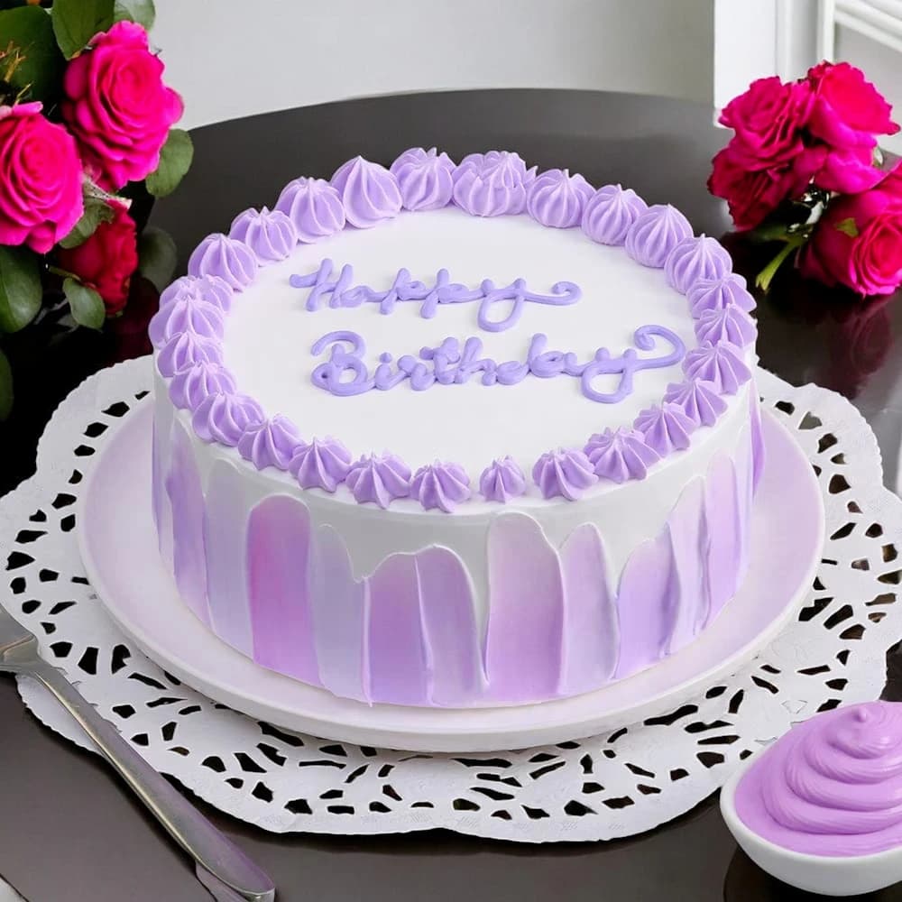 Floral Vanilla Cream Cake view 1