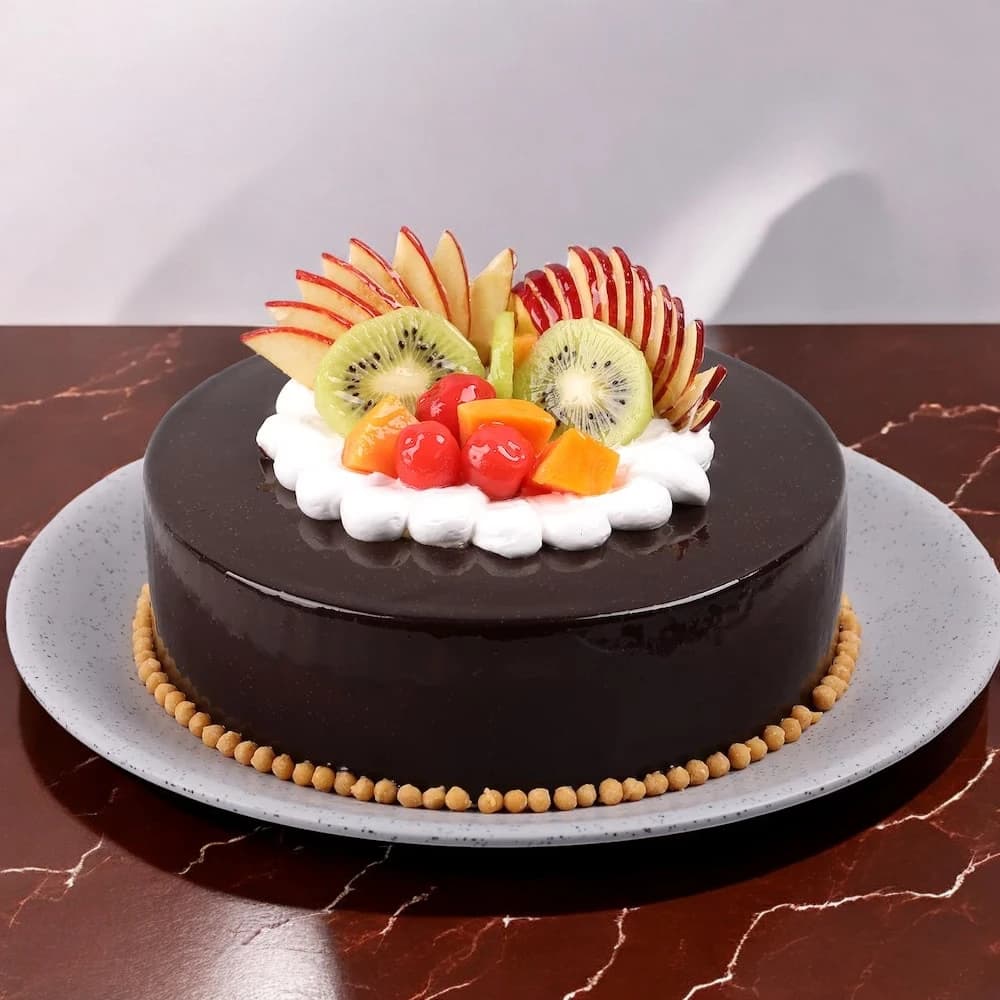 Fruit Infused Chocolate Cake view 1