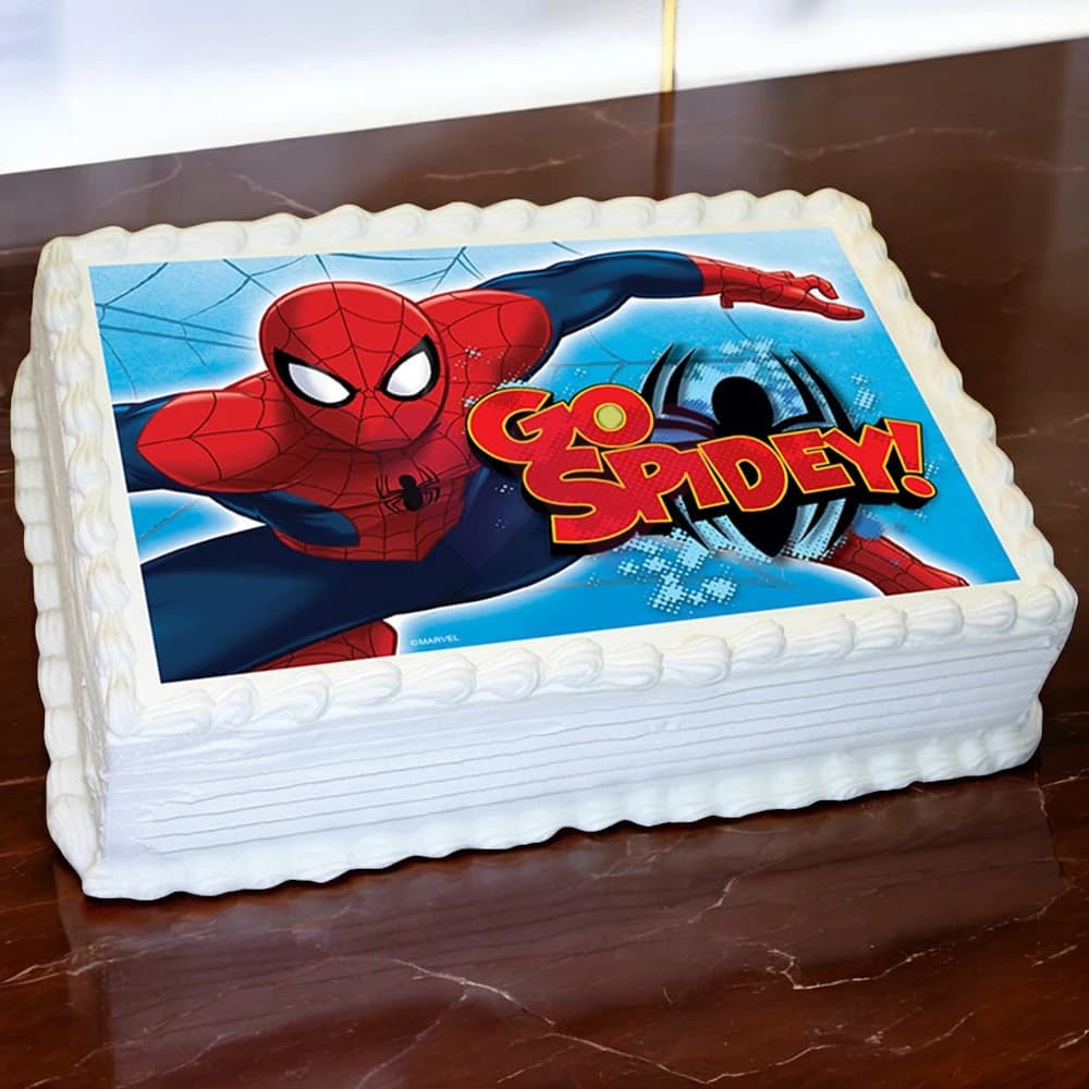 Spiderman Vanilla Photo Cake