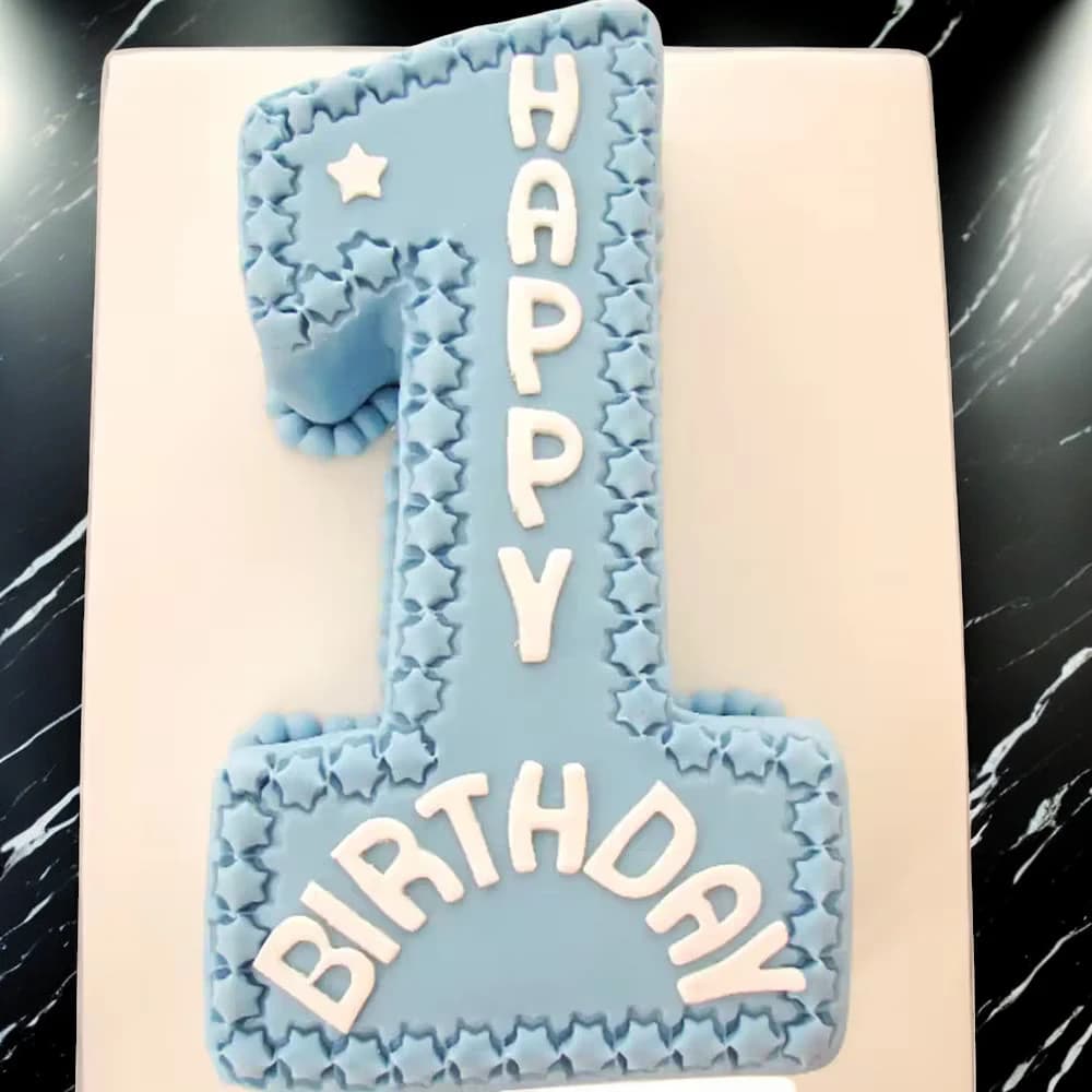 Blue Theme Number Cake view 2