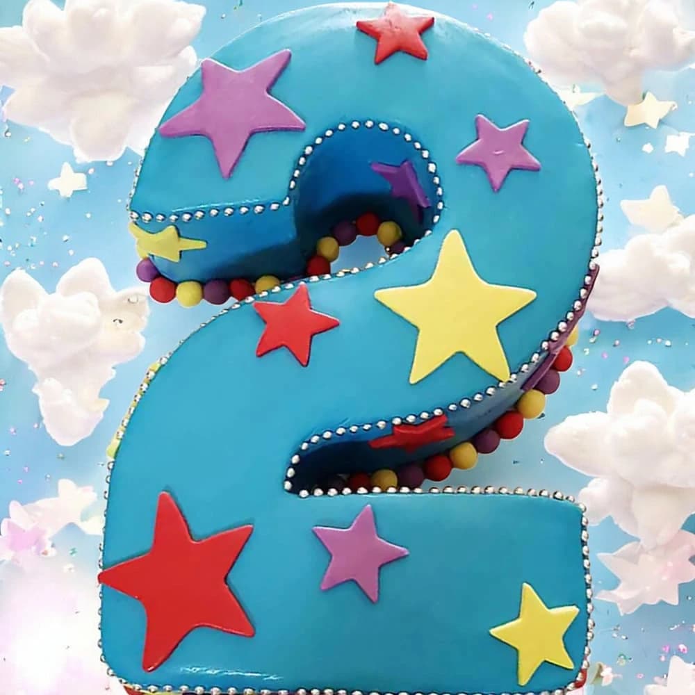 Sparkle Second Birthday Cake