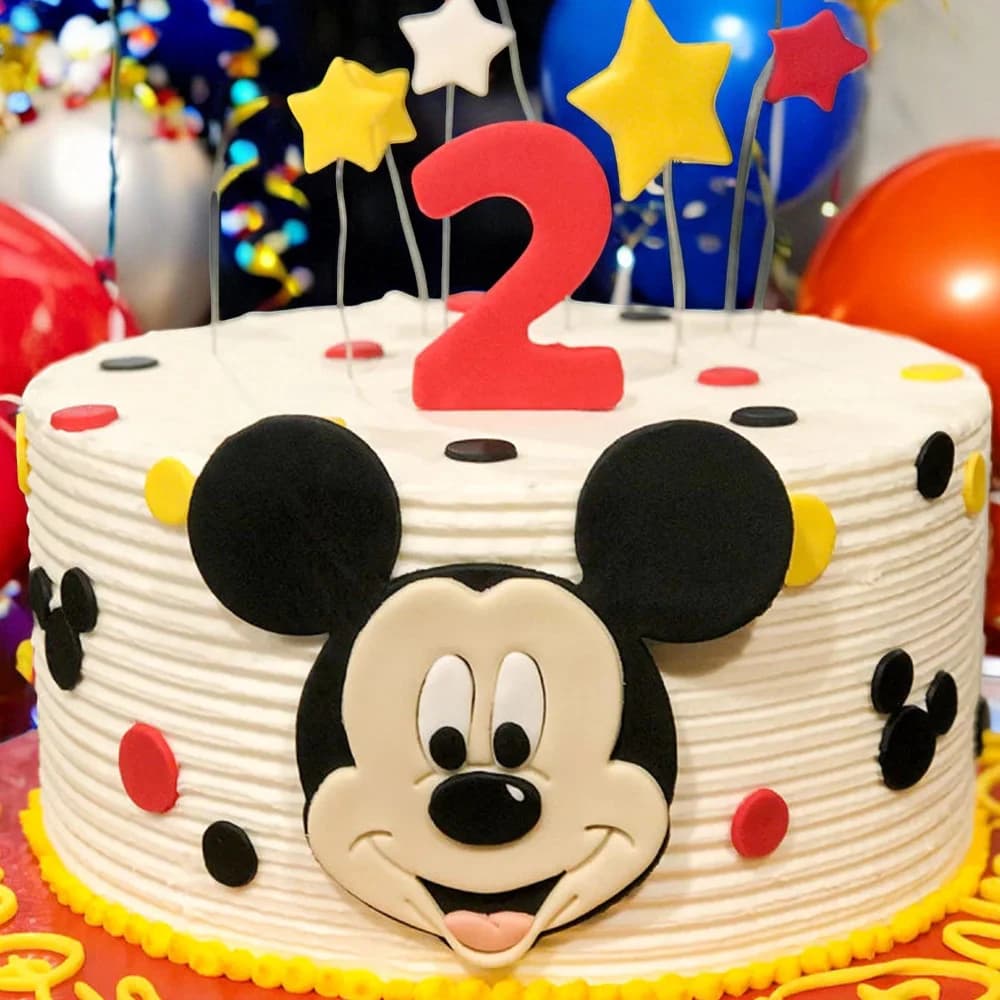 Micky star vanilla fondant cake view 2
