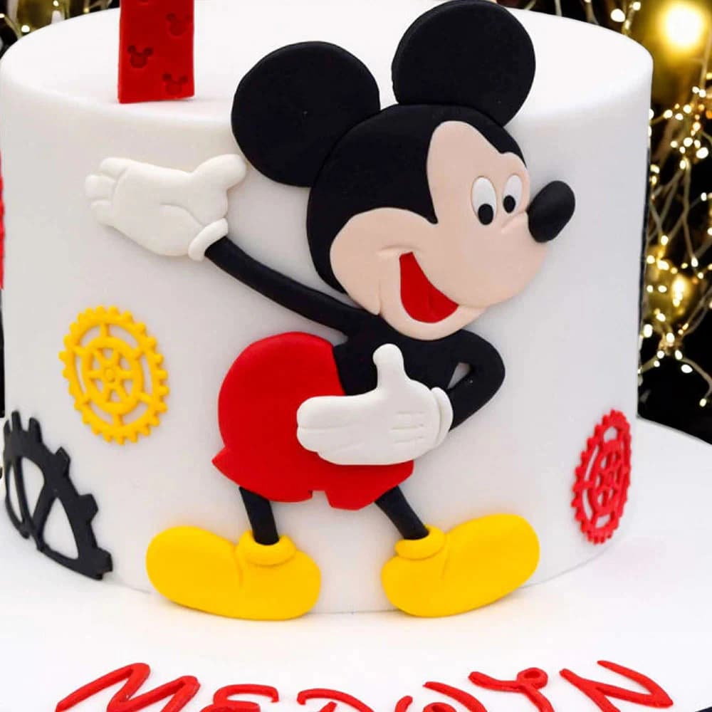 Mickey mouse welcome Fondant cake view 1