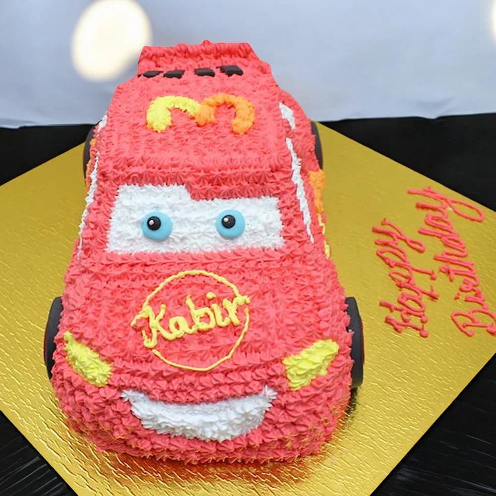 Lightening Mcqueen Car Shape cake