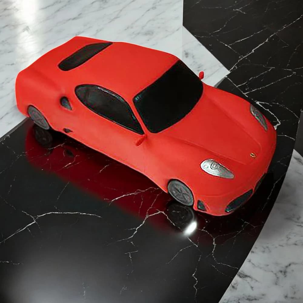 Ferrari Car Shaped Birthday Cake