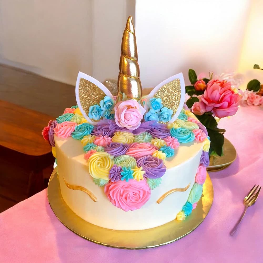 Golden Tone Vanilla Unicorn cake