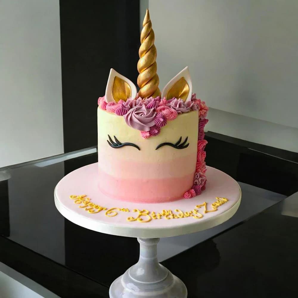 Golden Unicorn Blackforest Cake
