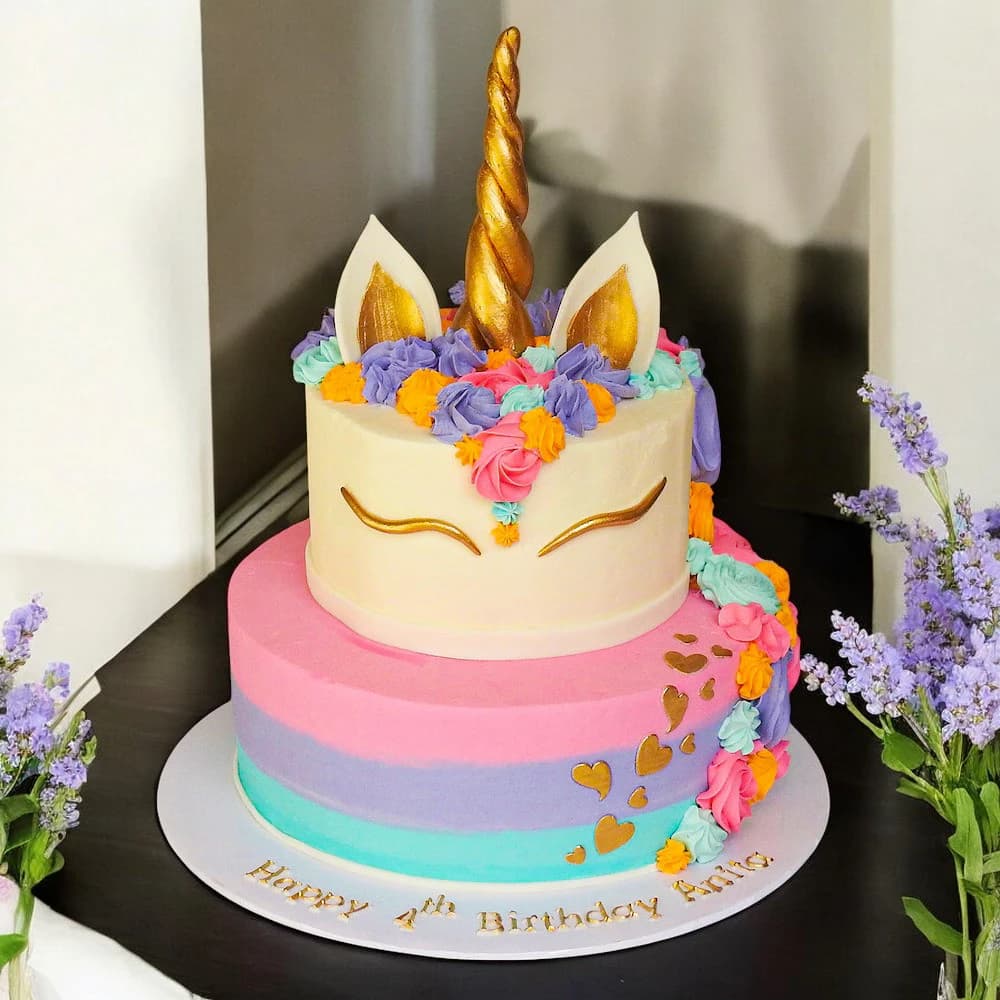 Flowery Unicorn Strawberry cake