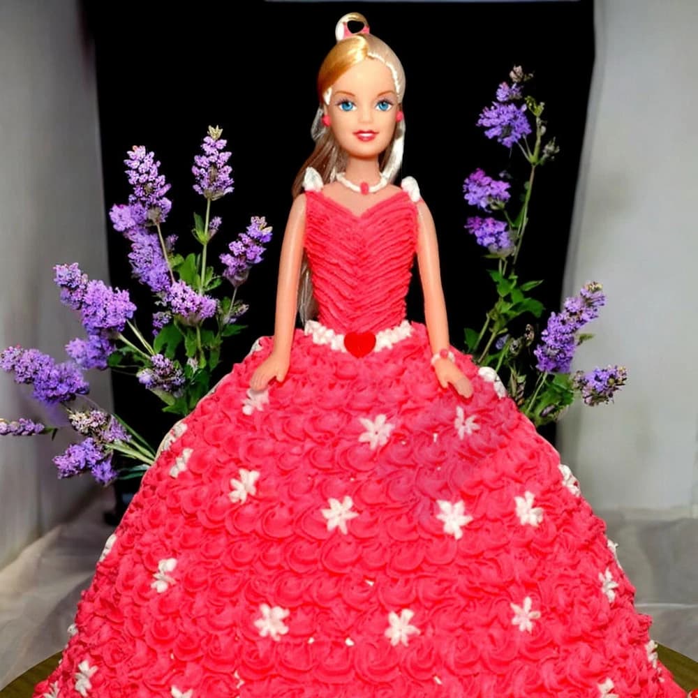 Black Forest Barbie Doll Cake view 2