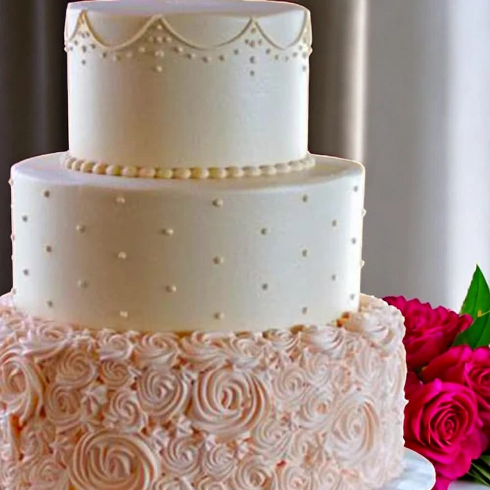 Rosy Christian Wedding Cake view 2