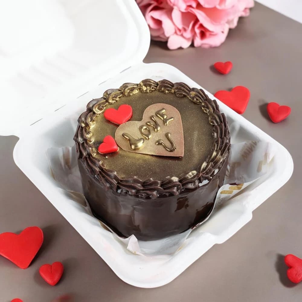 Mini Chocolate Round Shape Cake 300 Gm