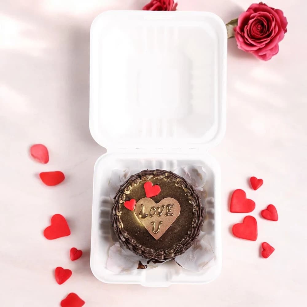 Mini Chocolate Round Shape Cake 300 Gm view 3