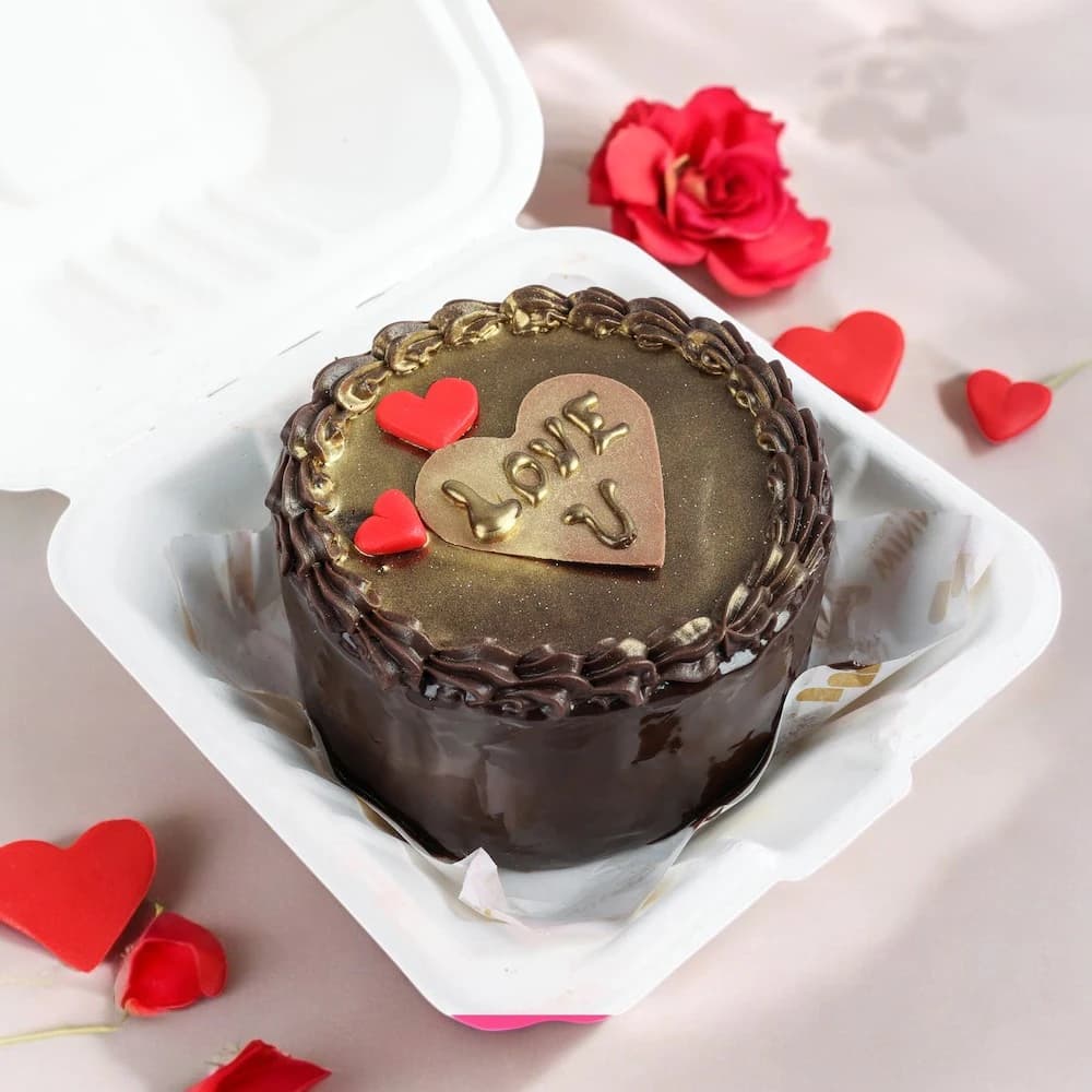 Mini Chocolate Round Shape Cake 300 Gm view 4
