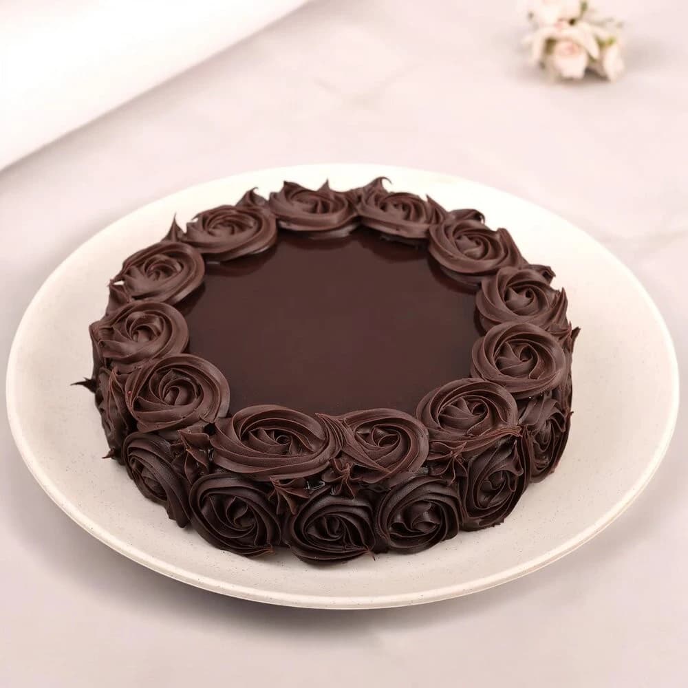 Floral Elegance Chocolate Cake view 2
