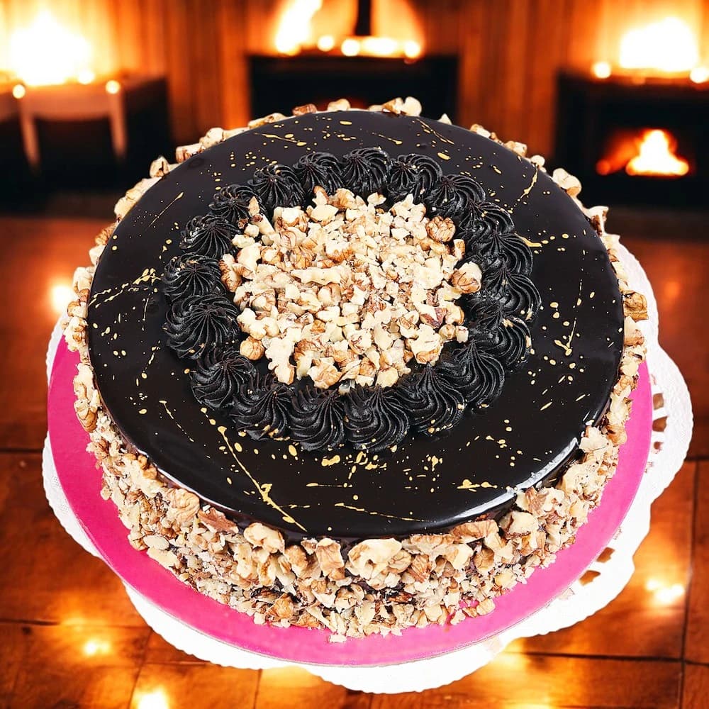 Yummy Walnut Chocolate Cake