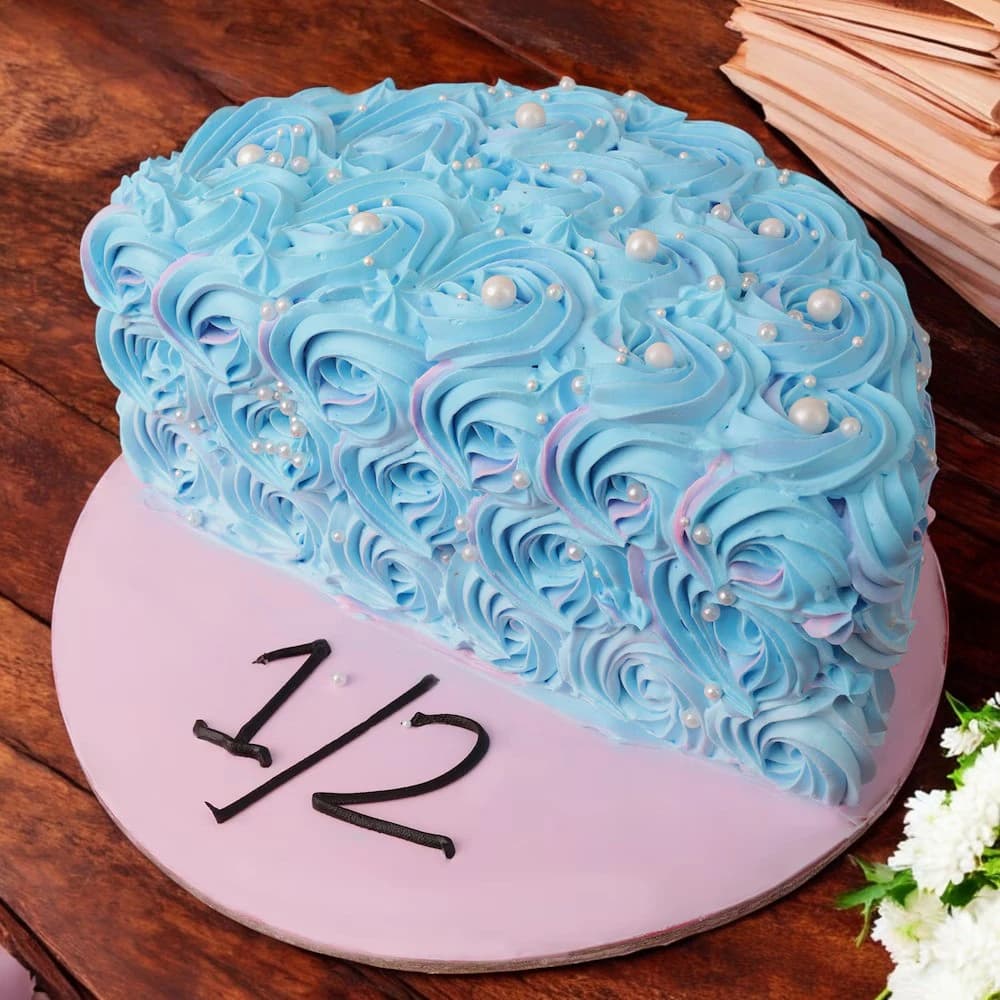 Rosy Blue Ice Half Cake