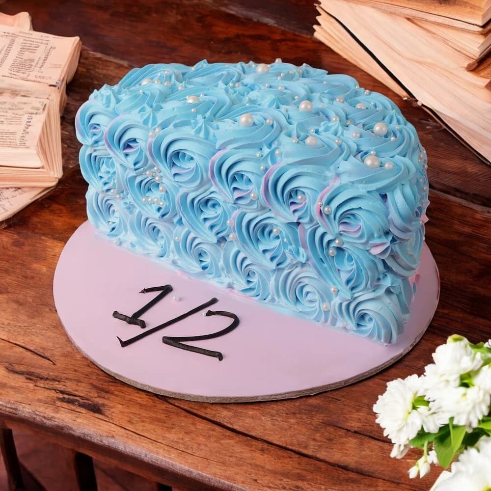 Rosy Blue Ice Half Cake view 1
