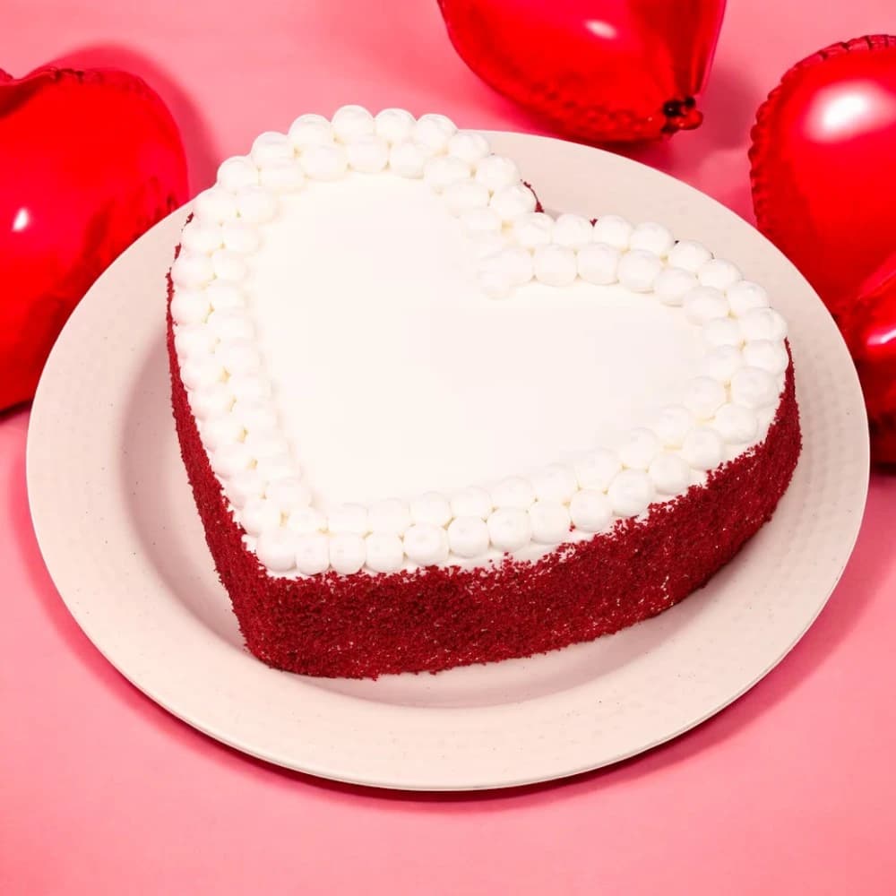 Heart Shaped Red Velvet Cake view 2