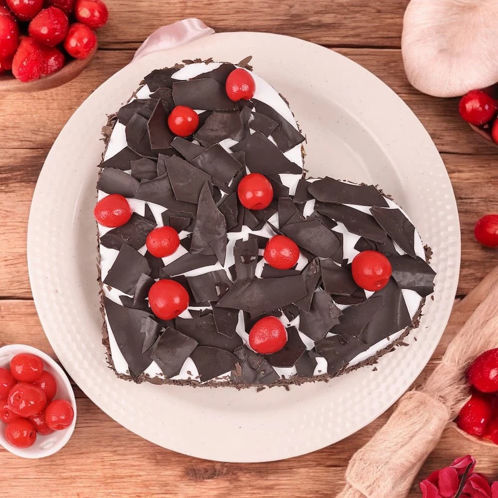 Heart Shape Black Forest Cake