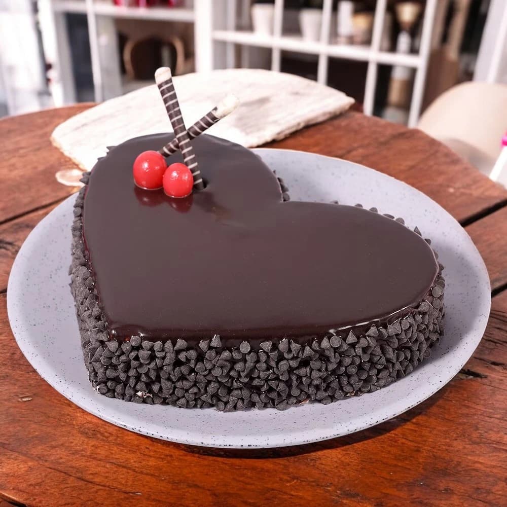 Exquisite Heart Shape Truffle Cake view 1
