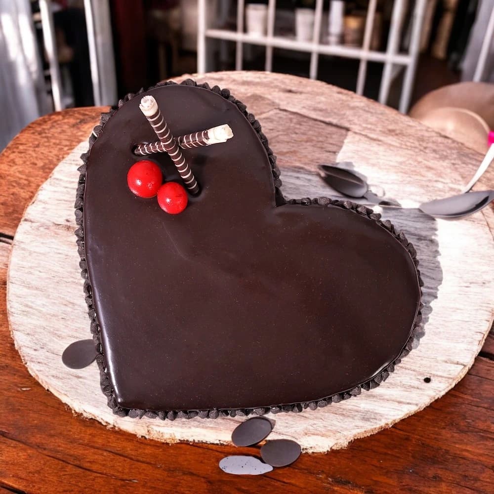 Exquisite Heart Shape Truffle Cake view 2