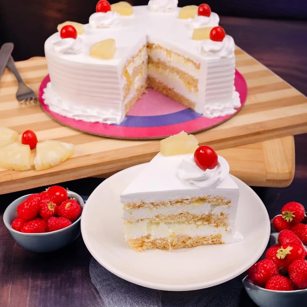 Delicious Pineapple Heart Shaped Cake view 3