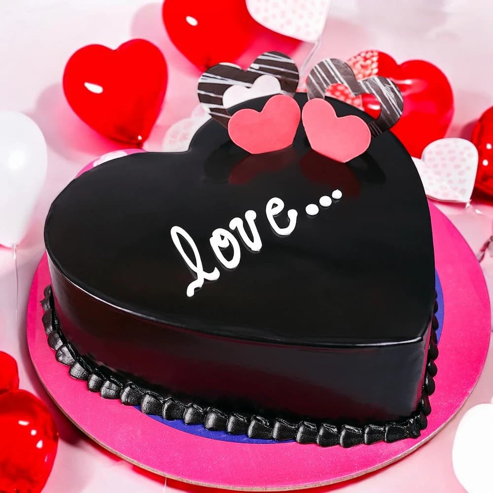 Red Hearts Chocolate Cake