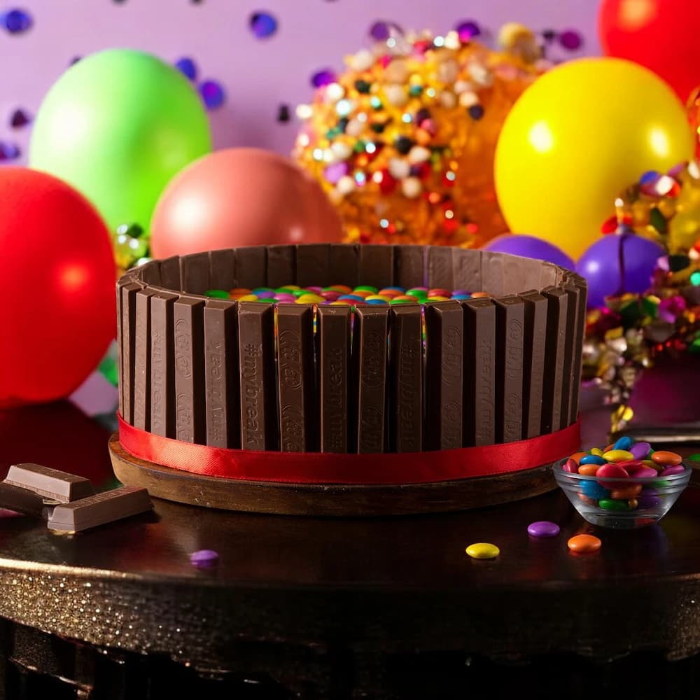 Swirl Of Gems Kit Kat Cake view 1