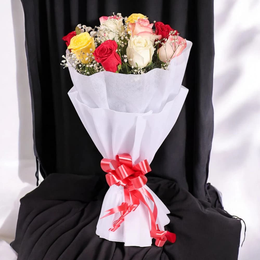 Mixed Roses Romantic Bouquet view 1