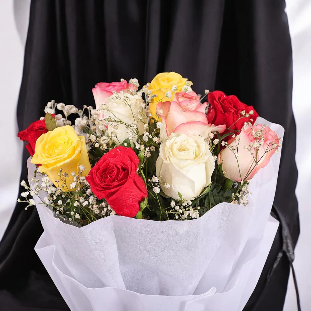 Mixed Roses Romantic Bouquet view 2