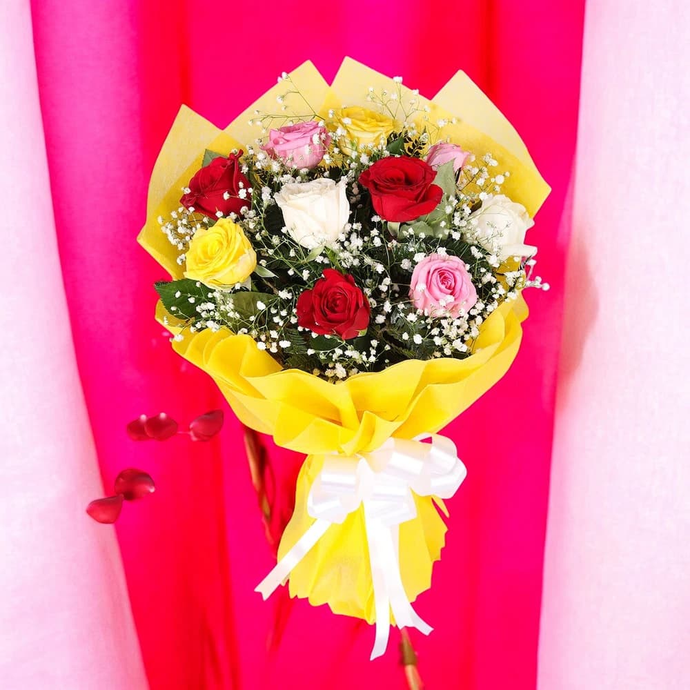 Elegant Mix Roses Bunch view 1