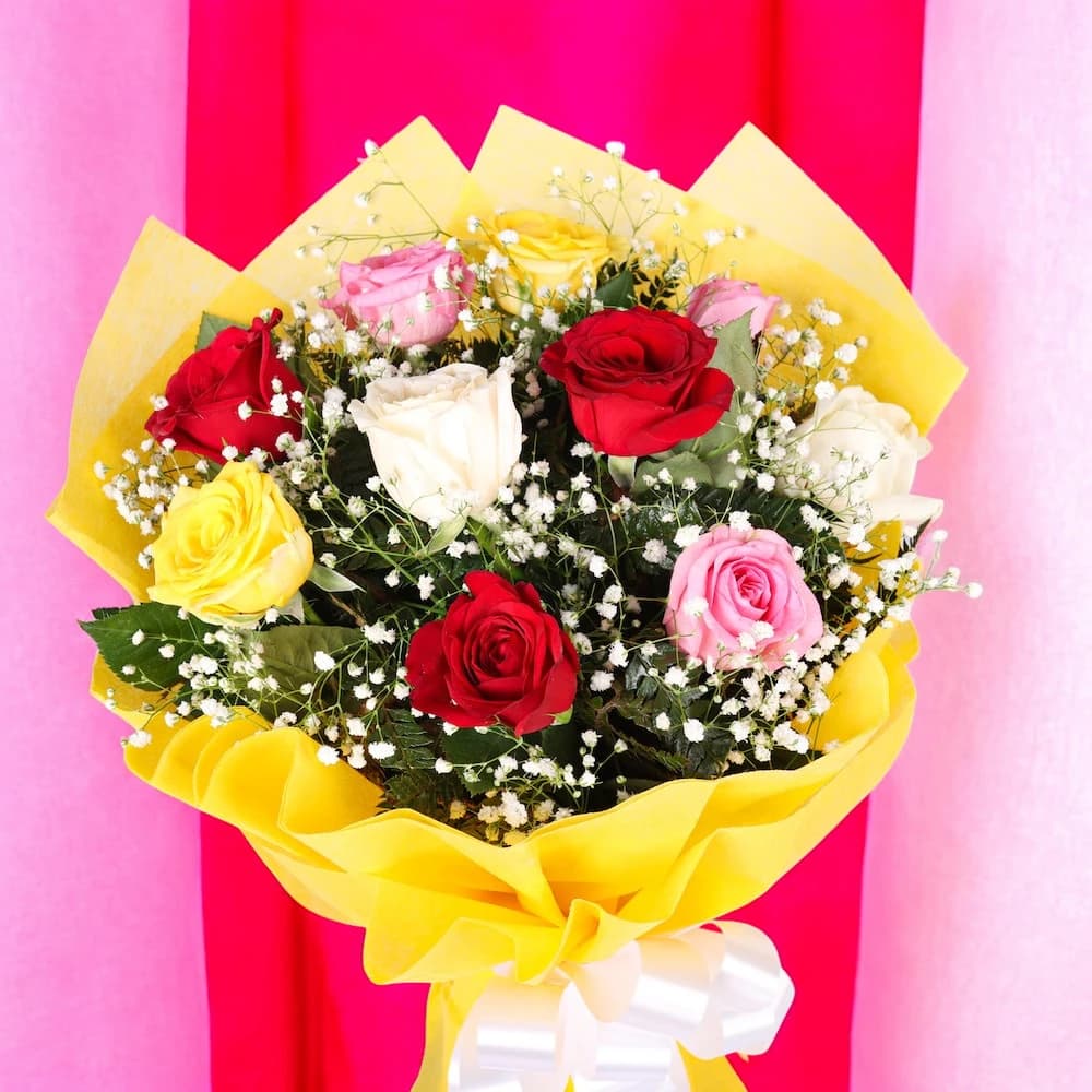 Elegant Mix Roses Bunch view 2