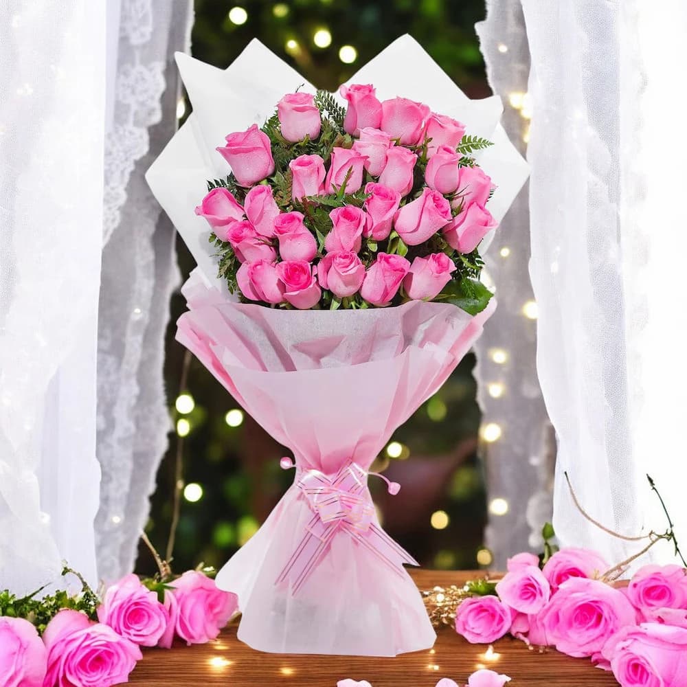 Passionate Love Pink Roses Bouquet