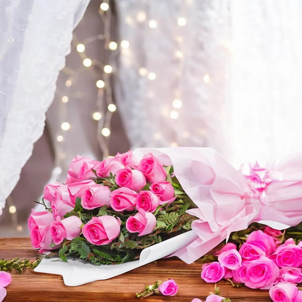 Passionate Love Pink Roses Bouquet view 1