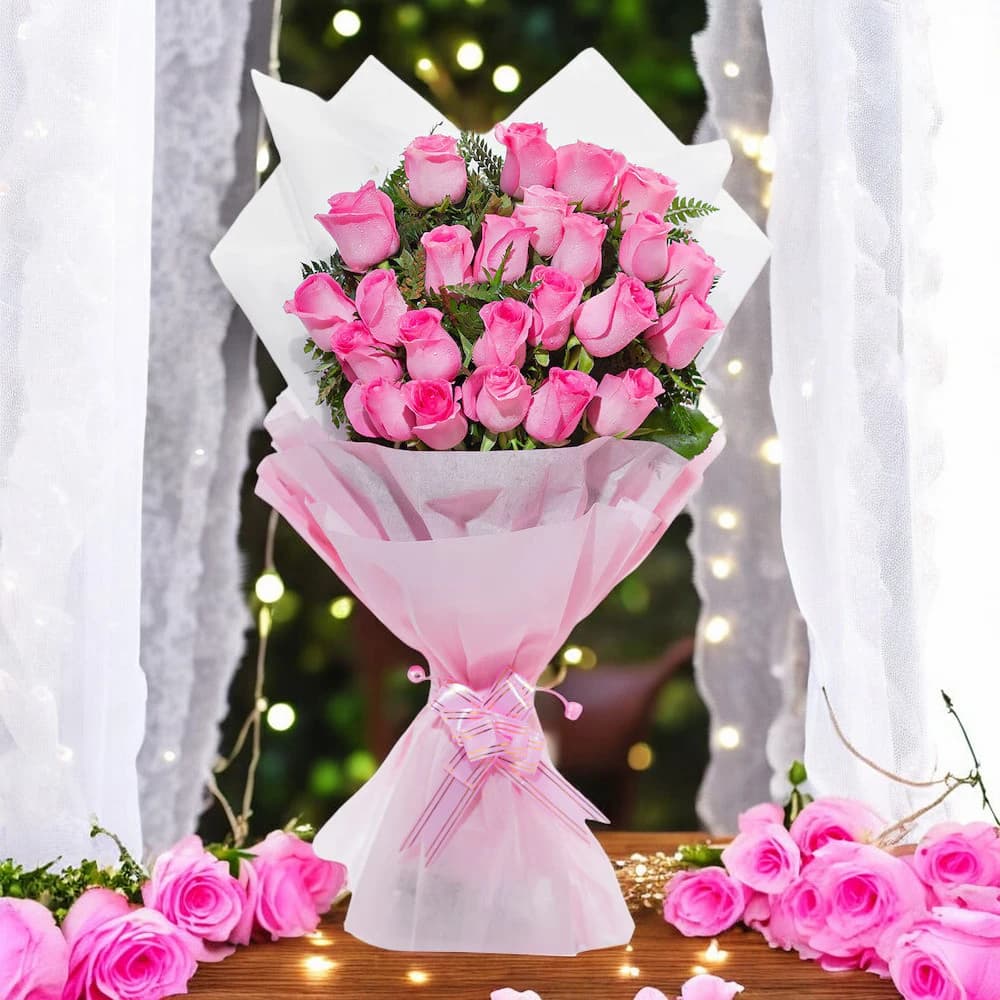 Passionate Love Pink Roses Bouquet view 2