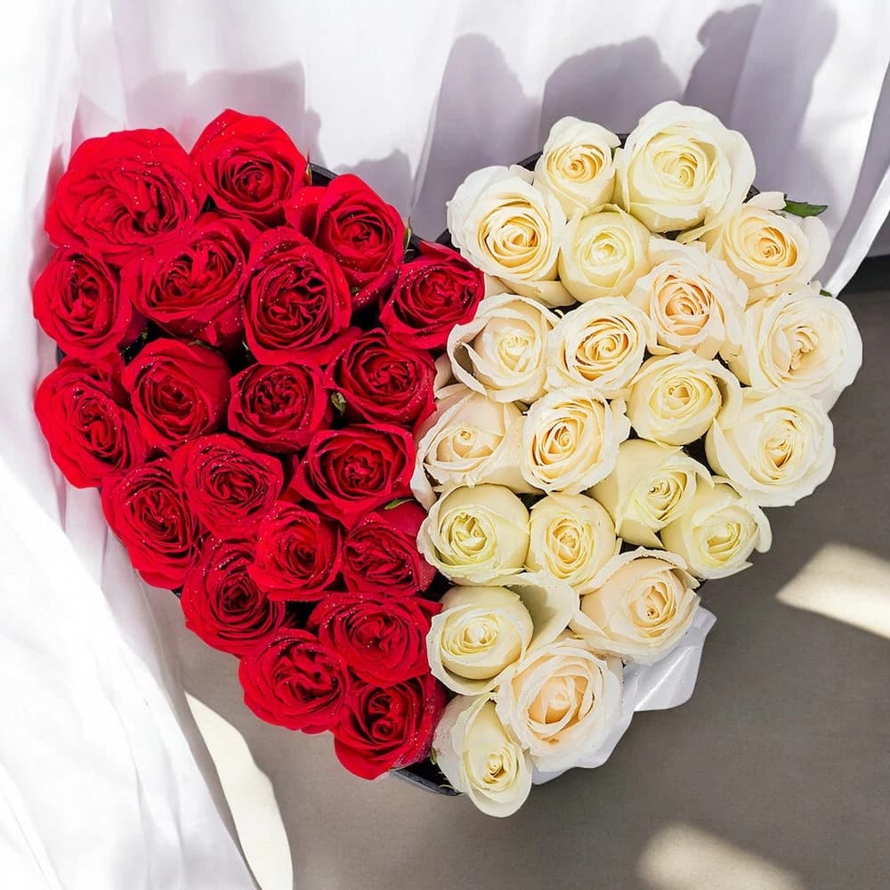 Scintillating Mix Roses Heart Arrangement view 1