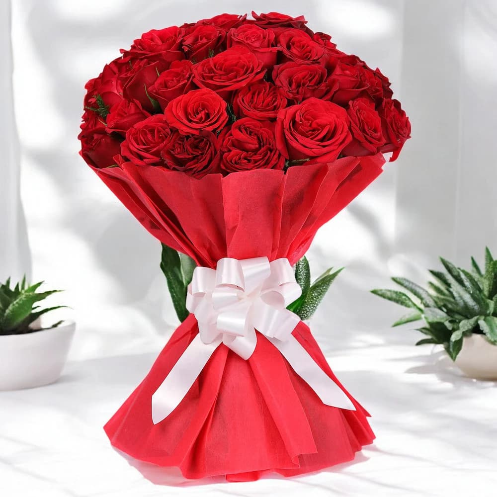 For Someone Special Red Roses in Red Packing view 2