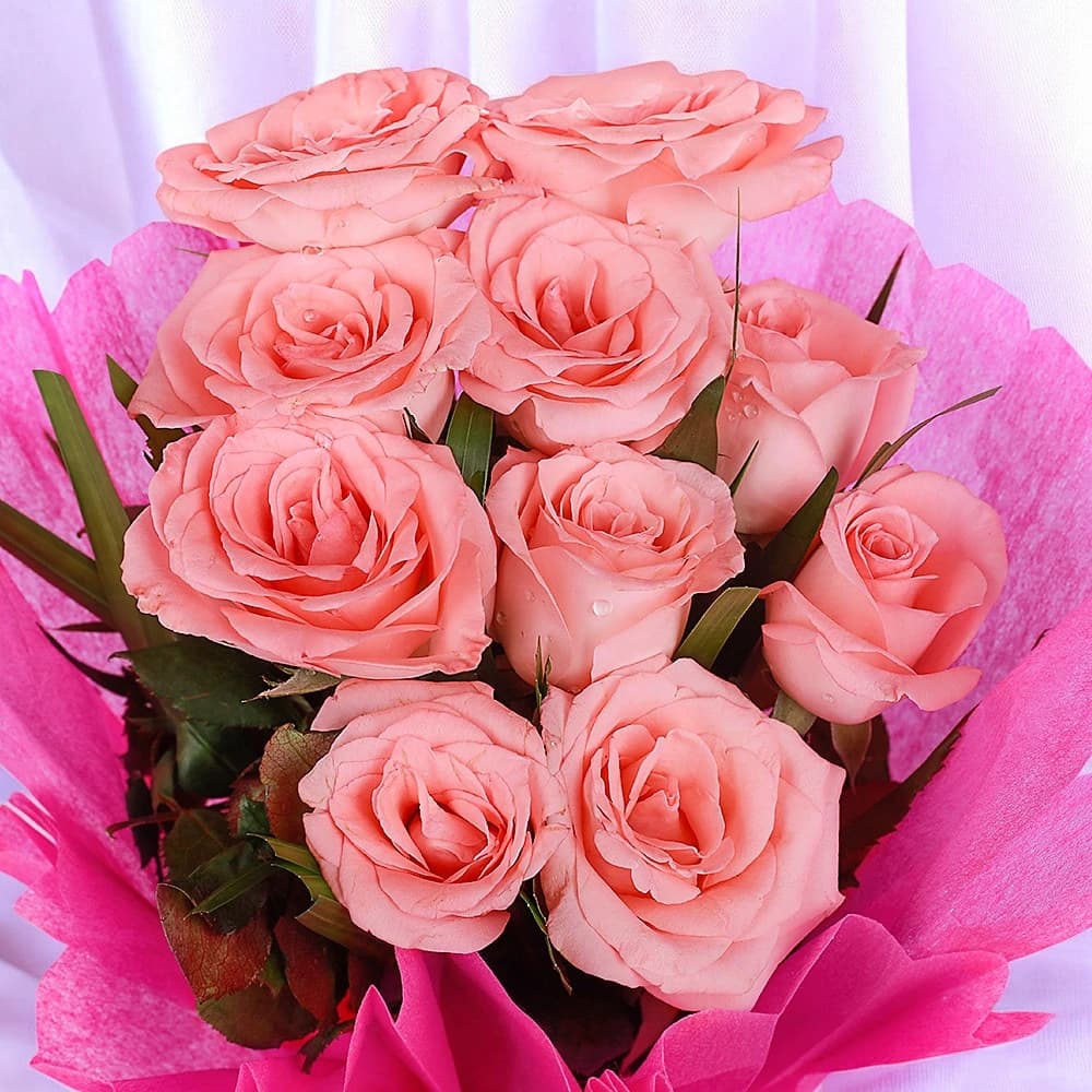 Pink Roses in Pink Packing view 3