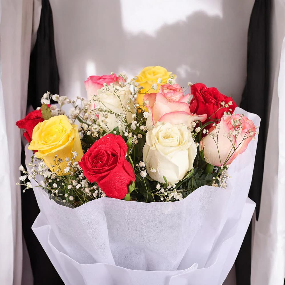 Mixed Roses Romantic Bouquet view 2