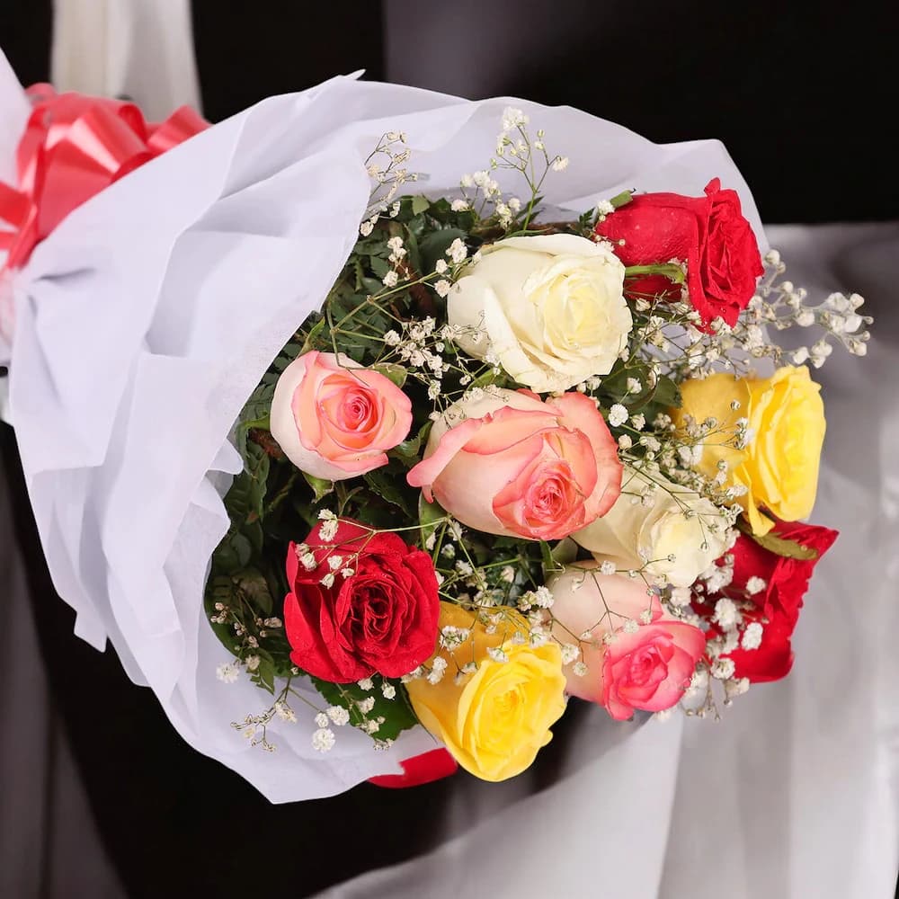 Mixed Roses Romantic Bouquet view 5