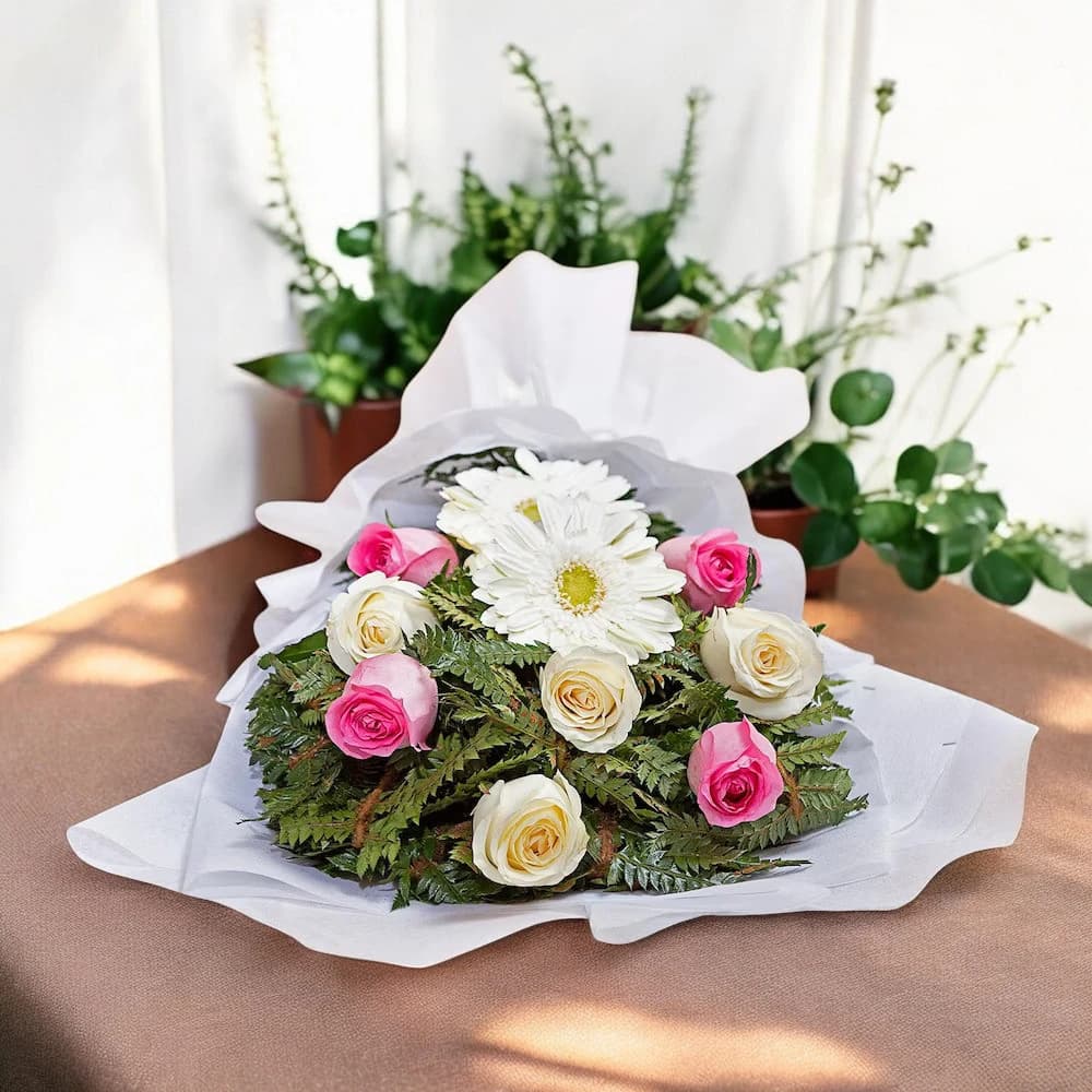 Pure Affection Roses And Gerberas Bouquet view 1