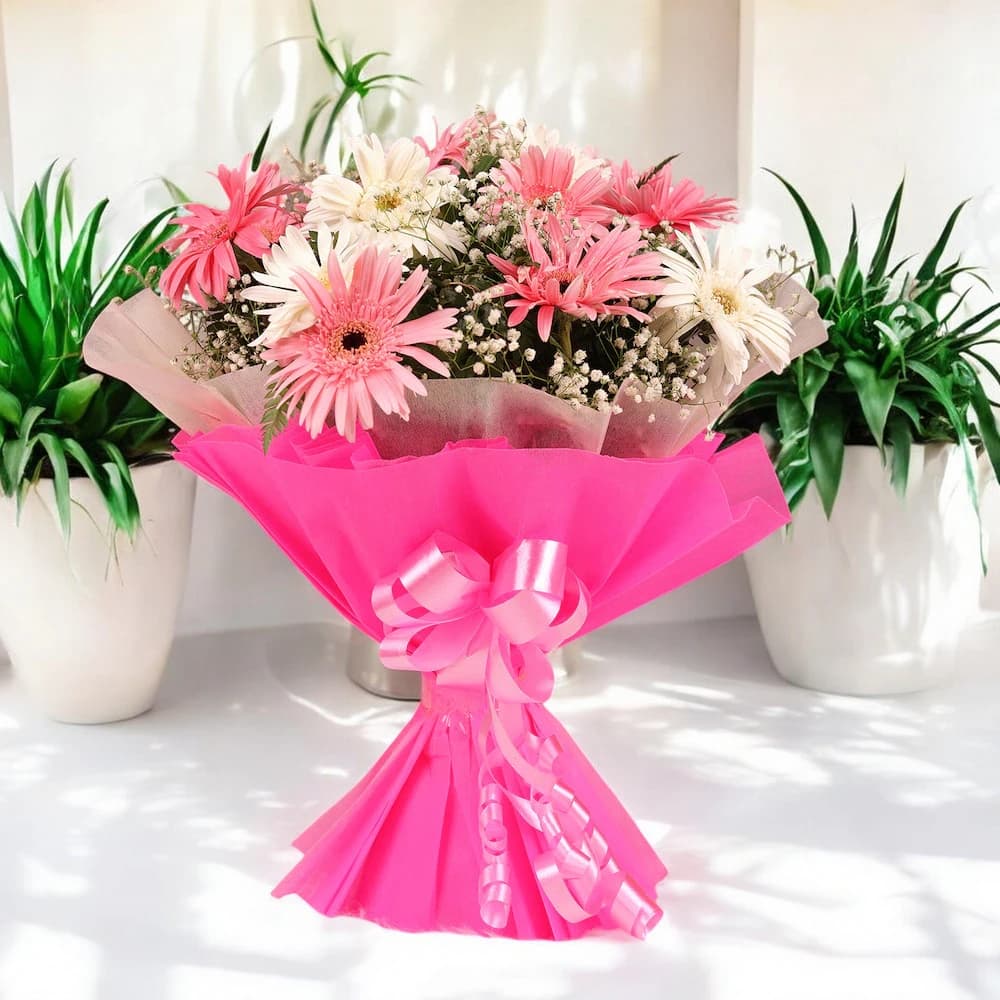 Blooming Pink Gerbera view 2