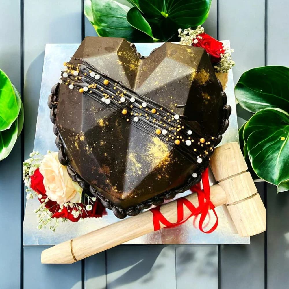 Sparkling Chocolate Pinata Cake view 1