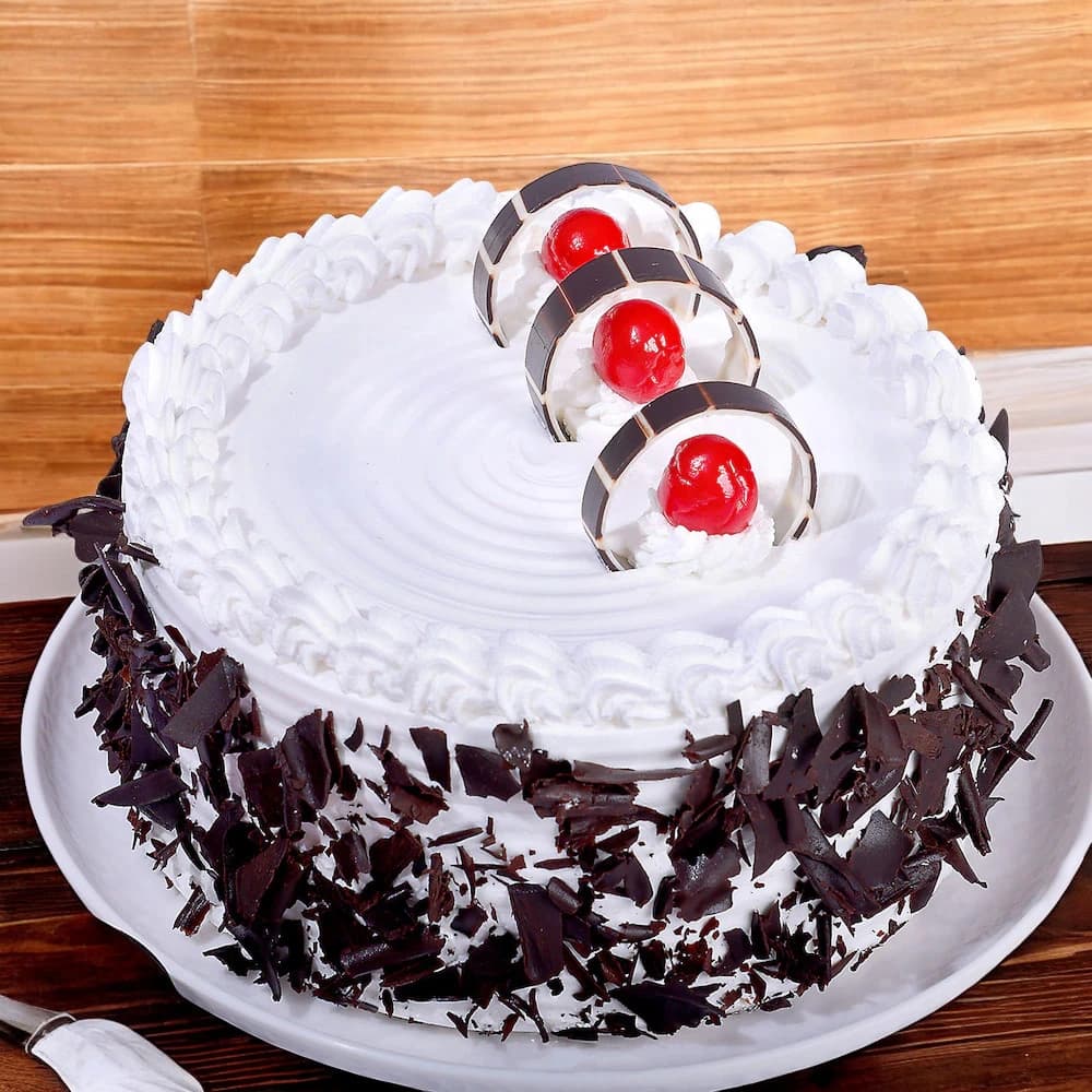 Black Forest Cake with Red Roses view 1