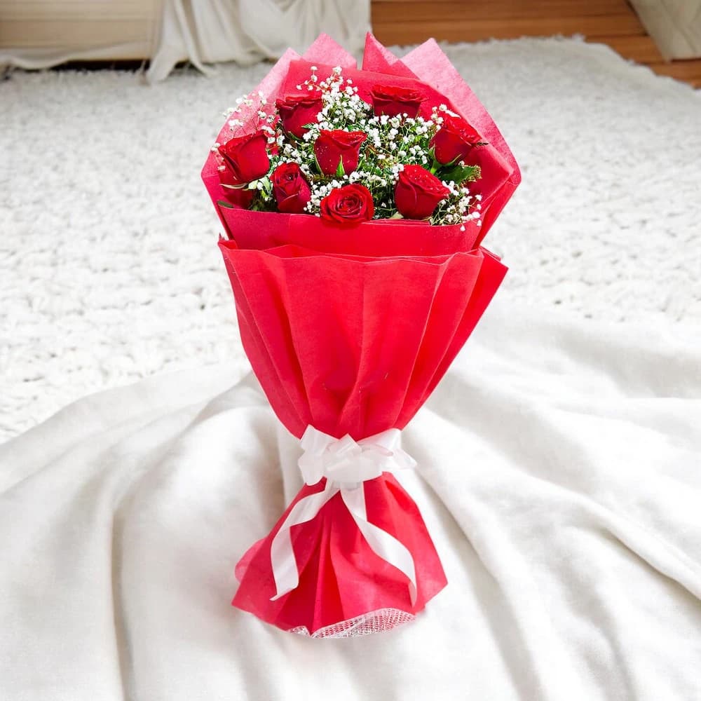 Black Forest Cake with Red Roses view 2