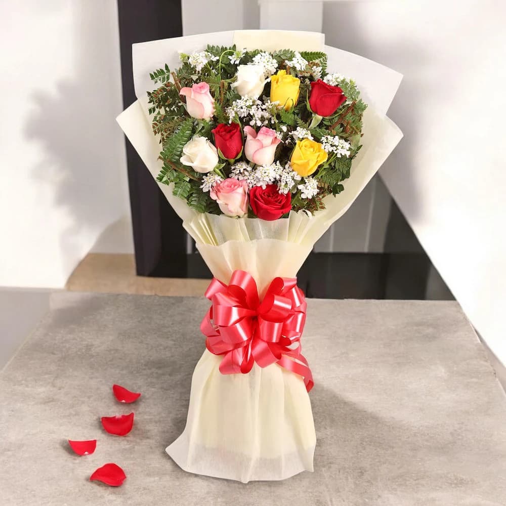 Red Velvet Cake with Vibrant Roses view 2